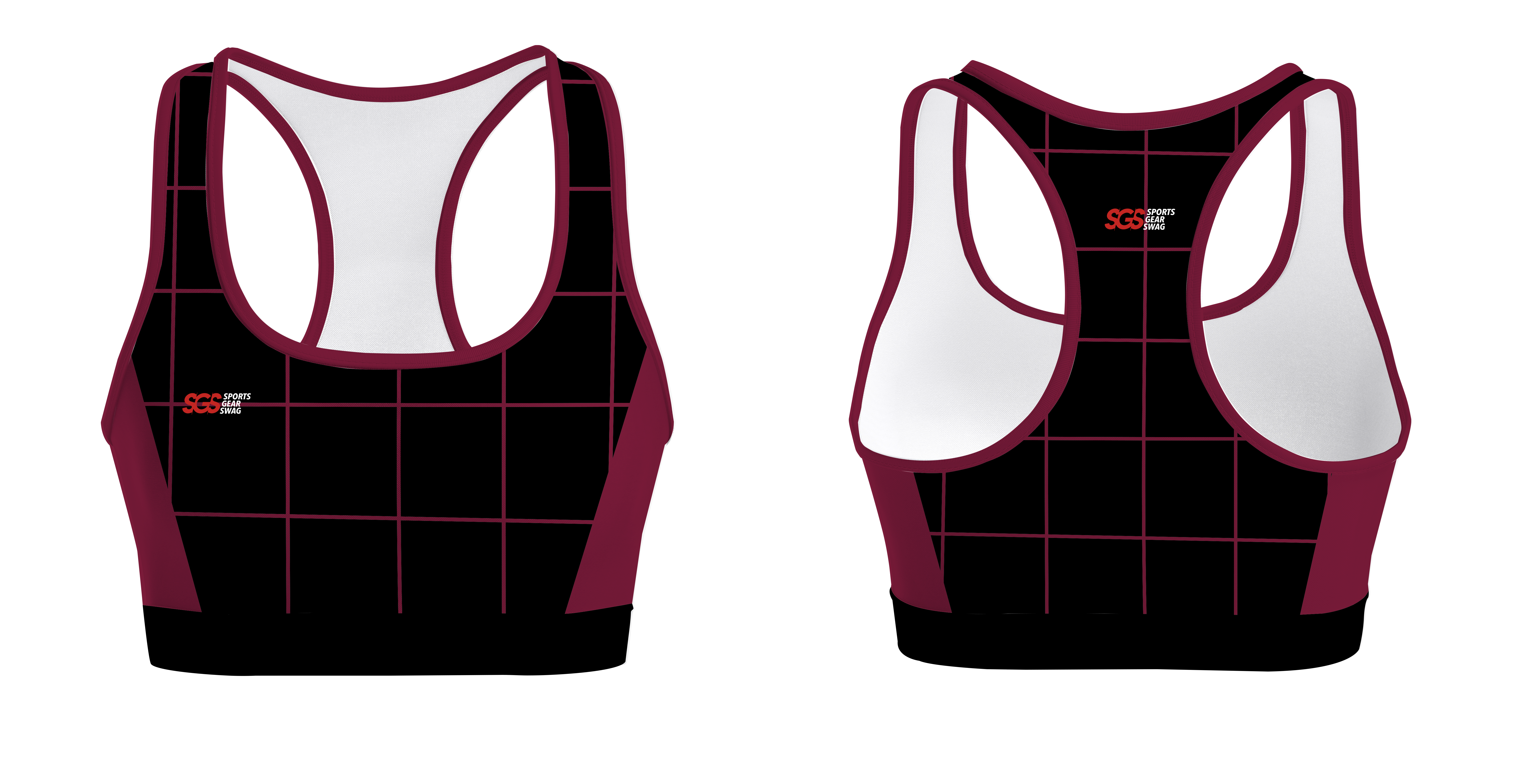 Custom adult youth unisex sports bra luxe lines - Track-sports-bras