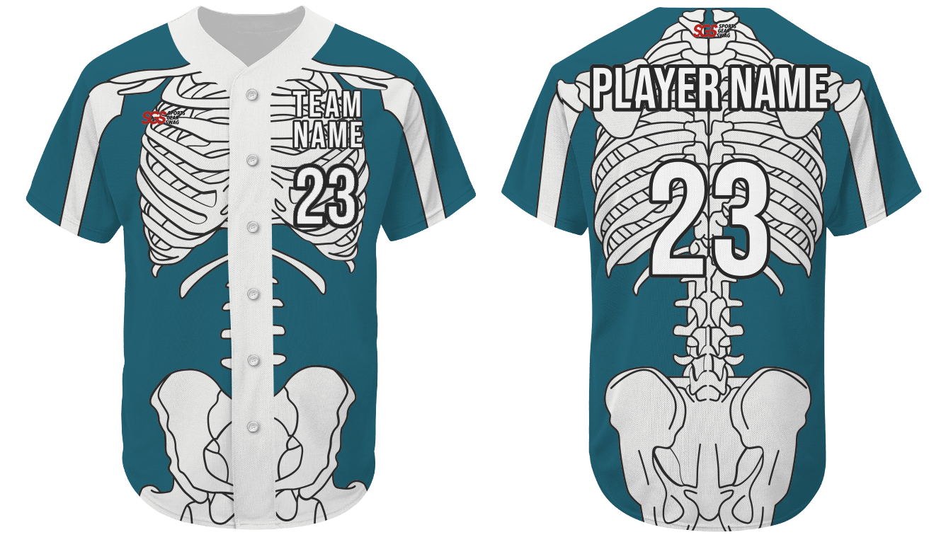 Custom skeleton nature adult youth unisex baseball jersey - Jersey