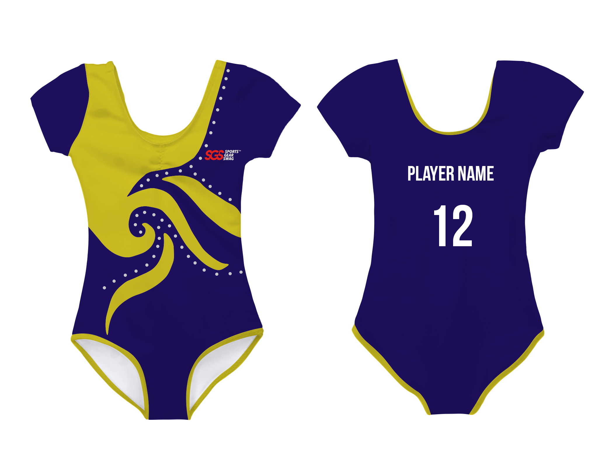 Custom short sleeve  gymnastic uniform adult youth swirl elegance - Gymnastics-uniforms