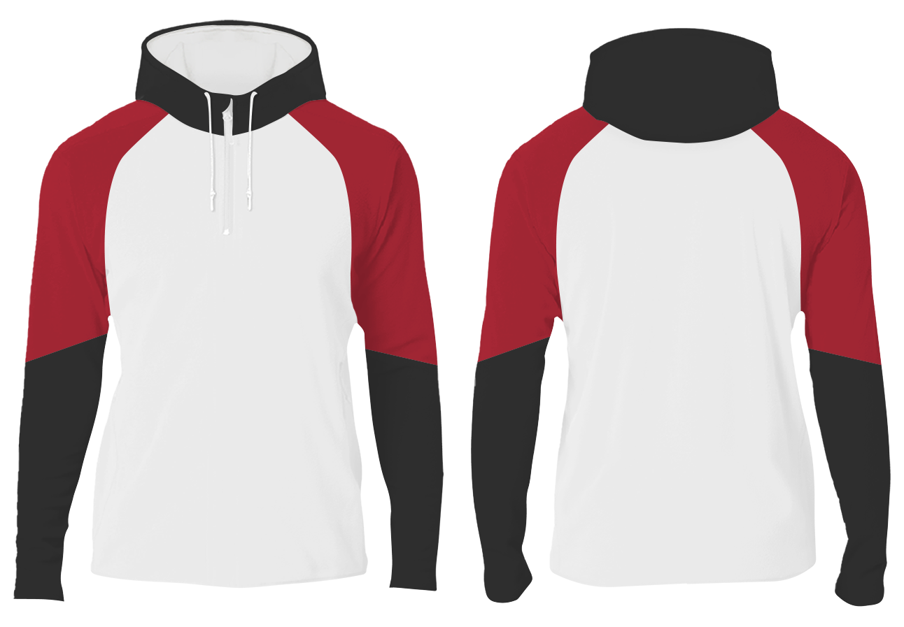 Custom two-tone sleeve quarter-zip adult youth unisex hoodie - Hoodie