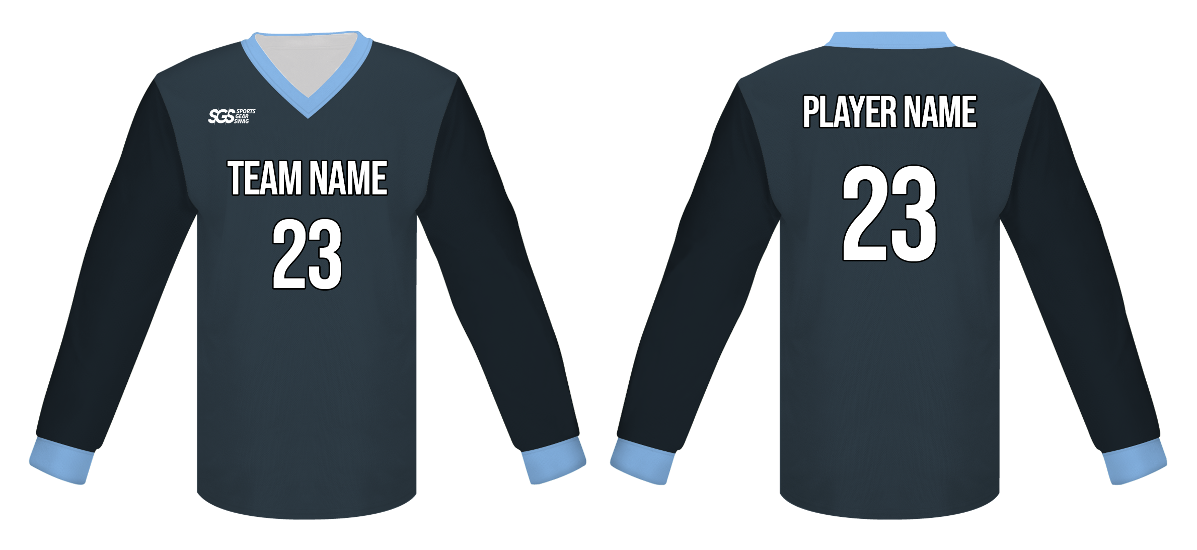 Custom solid charcoal adult youth unisex cheerleading long sleeve jersey - Jersey