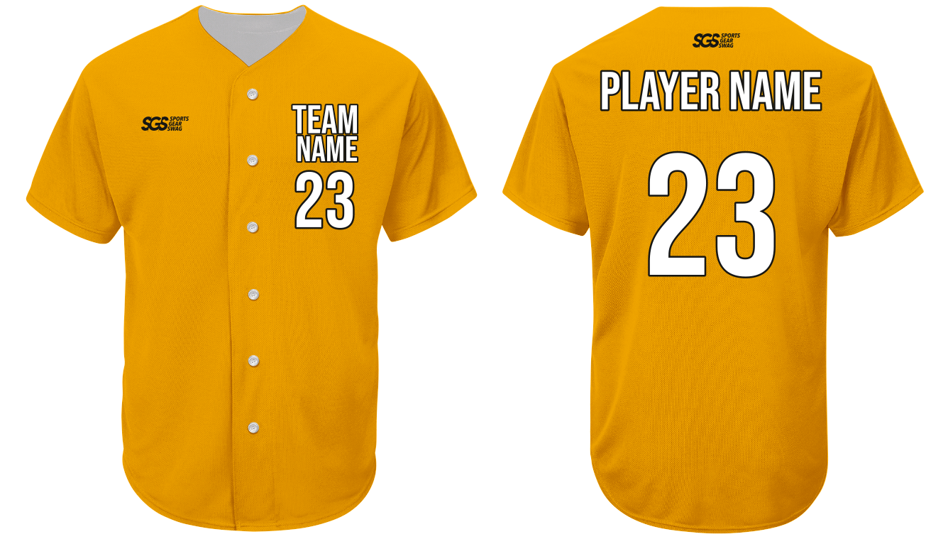 Custom mango yellow adult youth unisex full buttons baseball jersey - Jersey
