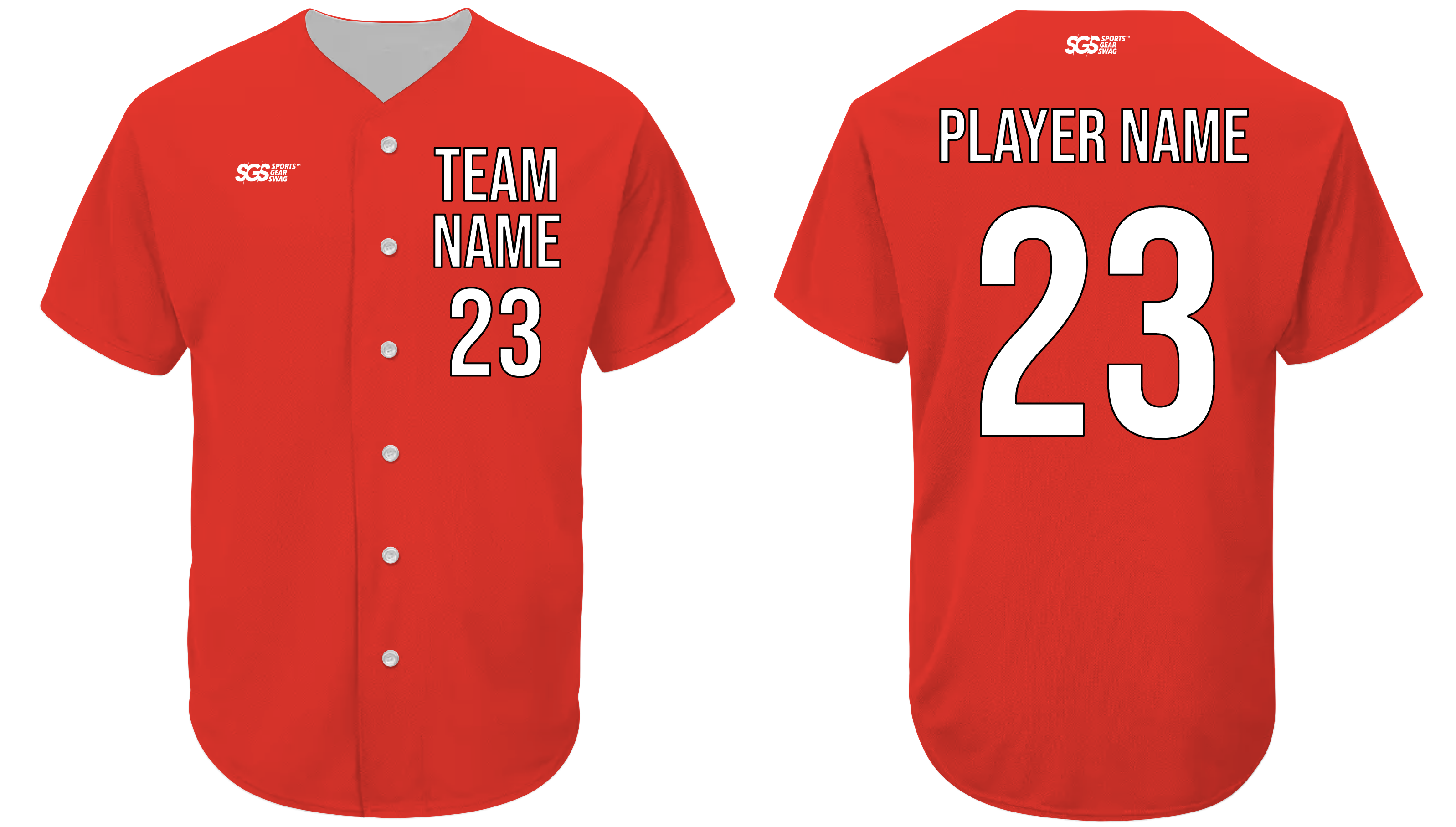 Custom bulldog red fury adult youth unisex full buttons softball jersey - Jersey