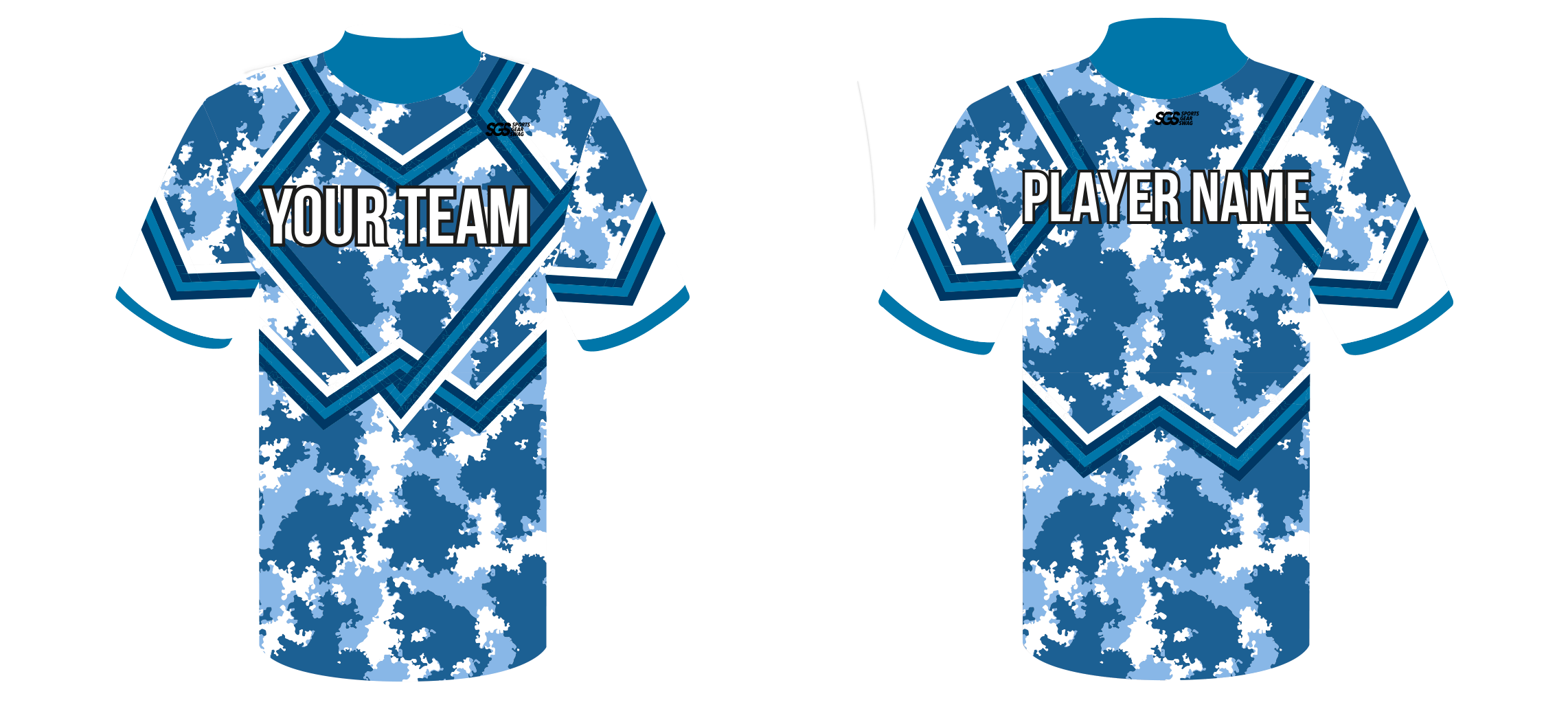Custom turquoise tempest camo adult youth unisex cheerleading short sleeve turtleneck jersey - Jersey