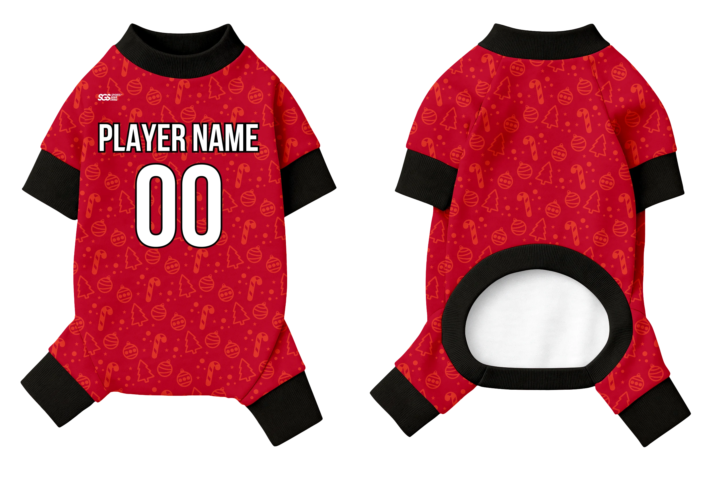 Custom pet holiday pajama festive red - Pets-pajama