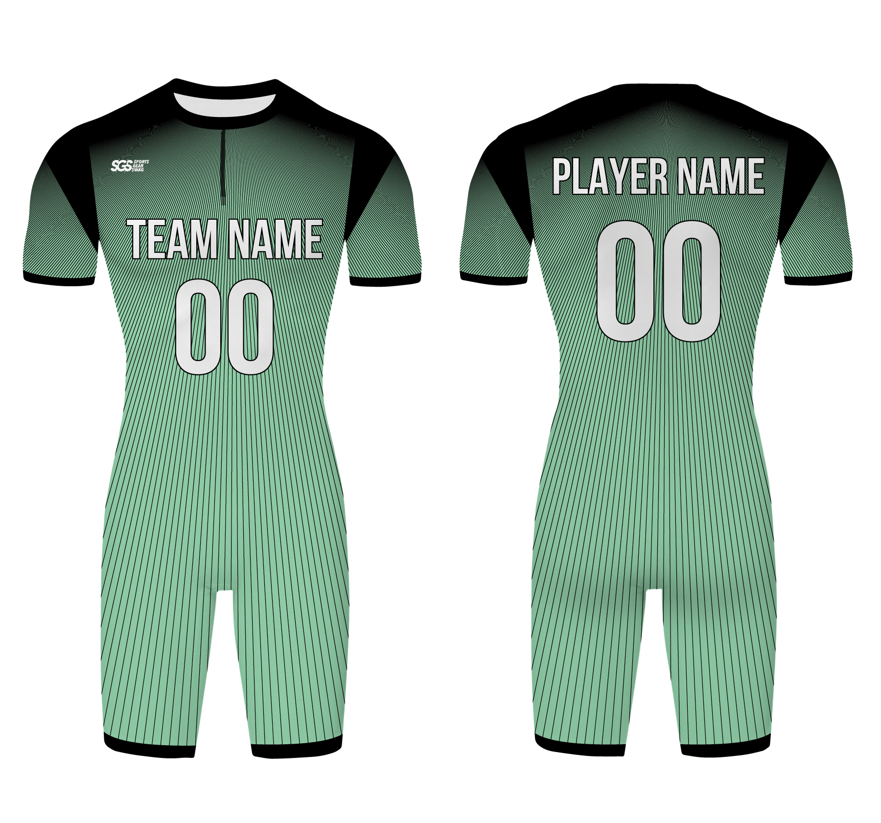 Custom water men speed suit mint shadow lines - Men-water-speed-suits