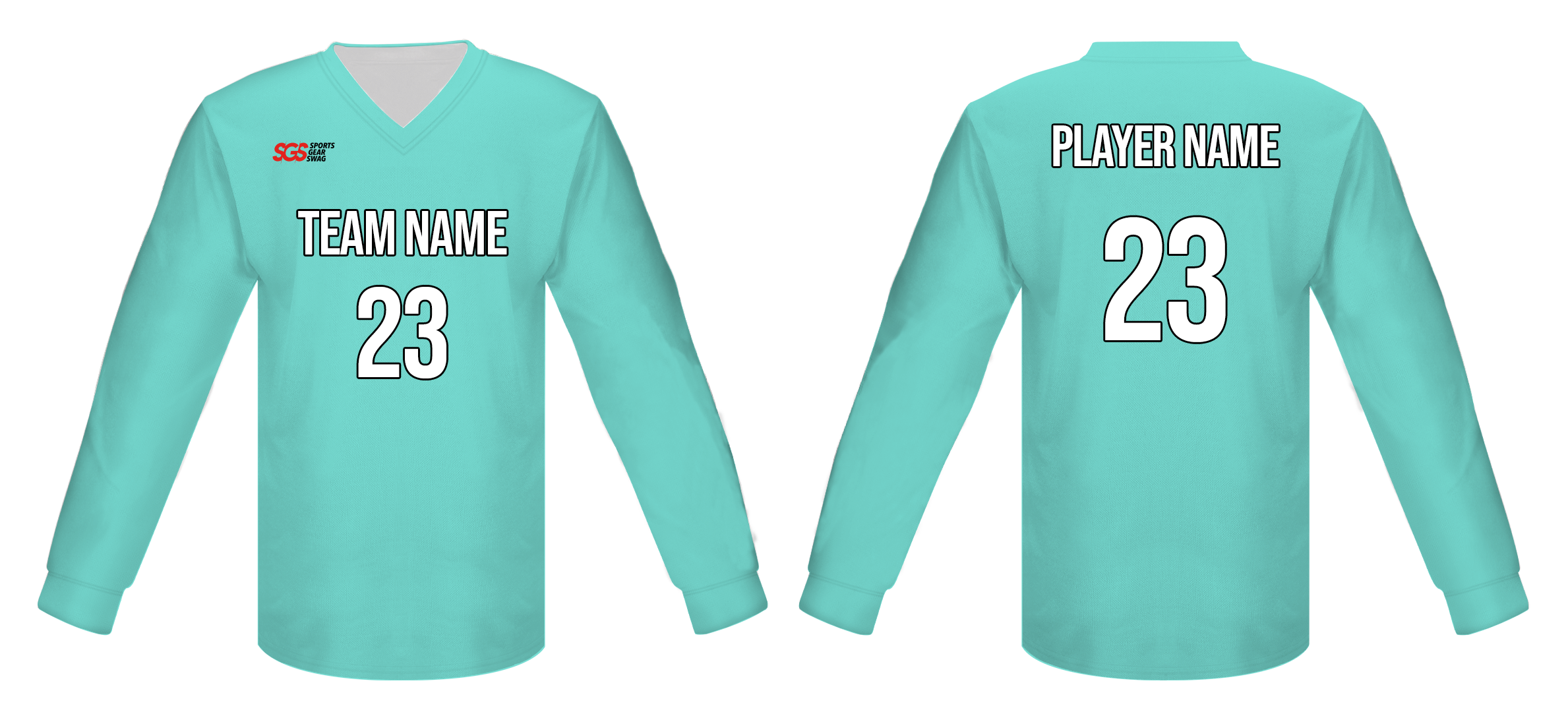 Custom solid mint adult youth unisex cheerleading long sleeve jersey - Jersey