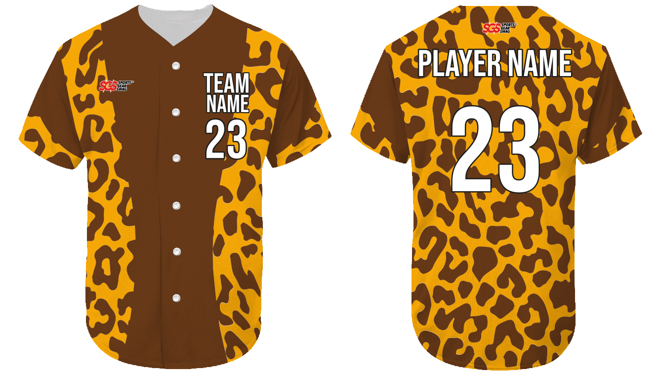 Custom cheetah animal adult youth unisex baseball jersey - Jersey