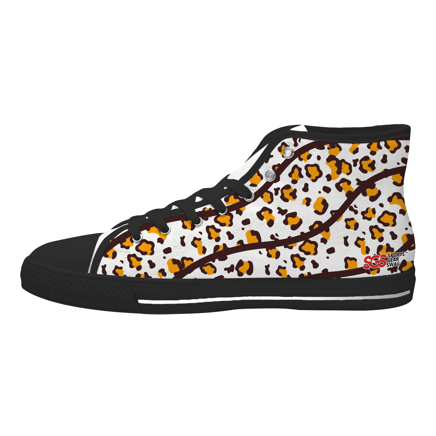 Custom high top canvas shoes black wildlife fine - High-top-shoes