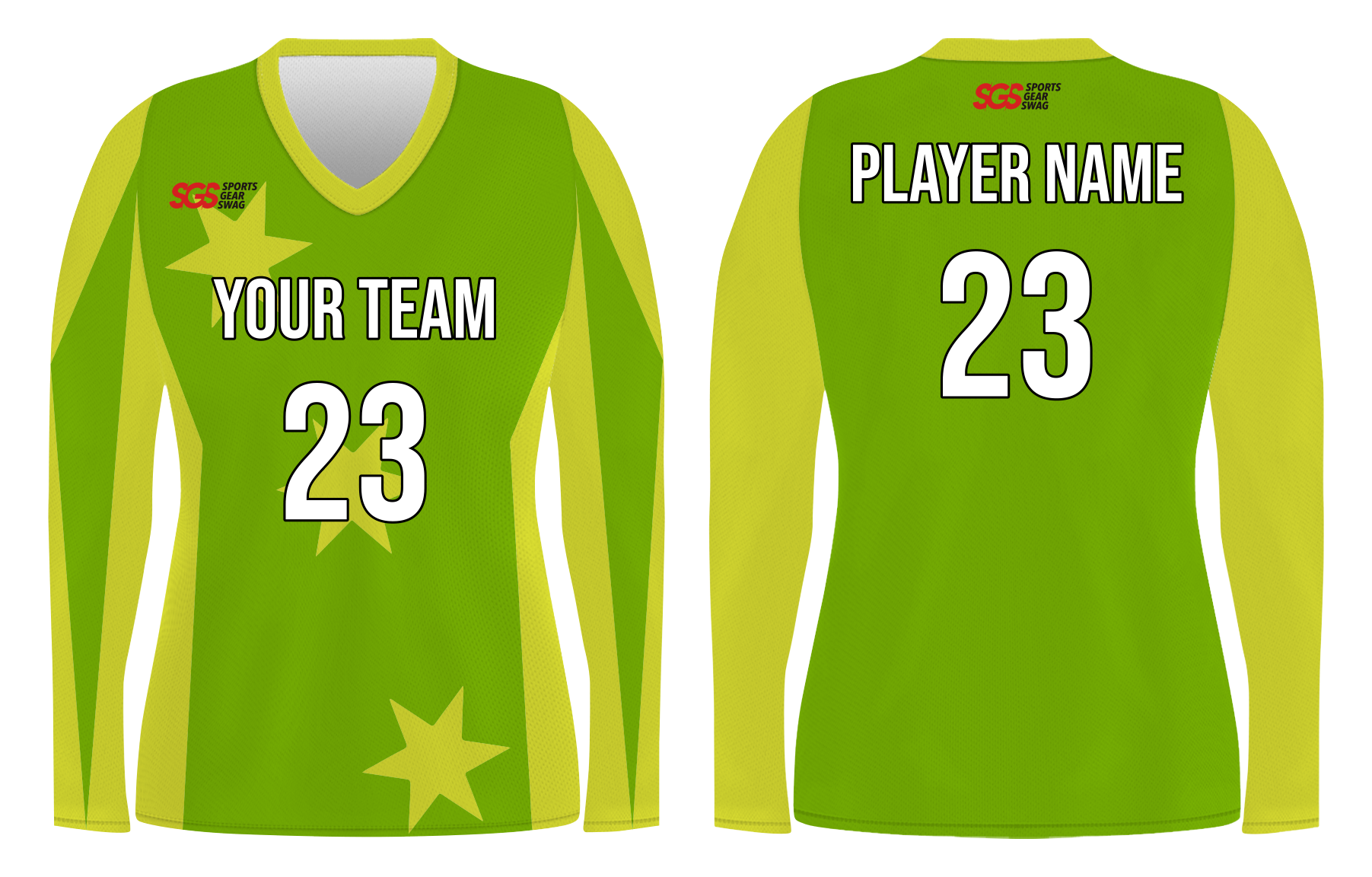 Custom triple stars adult youth volleyball long sleeve jersey - Jersey