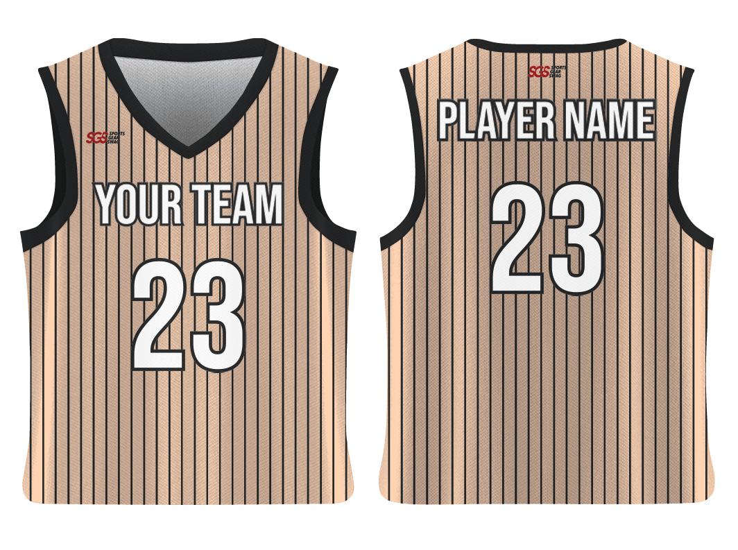 Custom pinstripe lines adult youth unisex basketball jersey - reversible uniform - Jersey