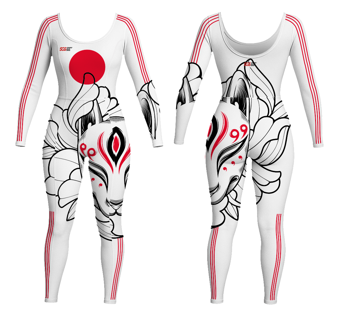Custom women long sleeve dance bodysuit rising sun - Dance-bodysuits