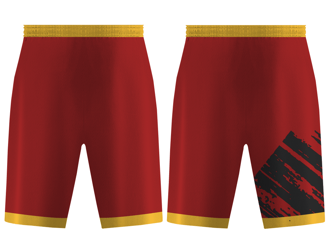 Custom straight edge abstract adult youth unisex basketball shorts - reversible uniform - Short