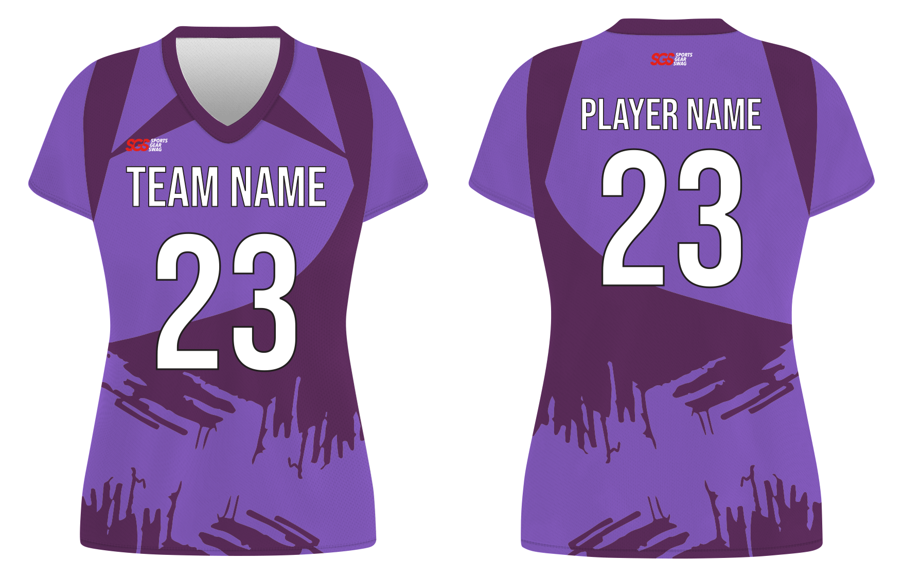 Custom purple abstract adult youth volleyball jersey - Jersey