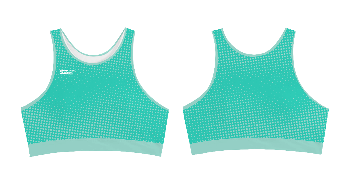 Custom two-piece sporty bathing suit top sassy aqua - Swimming-tops