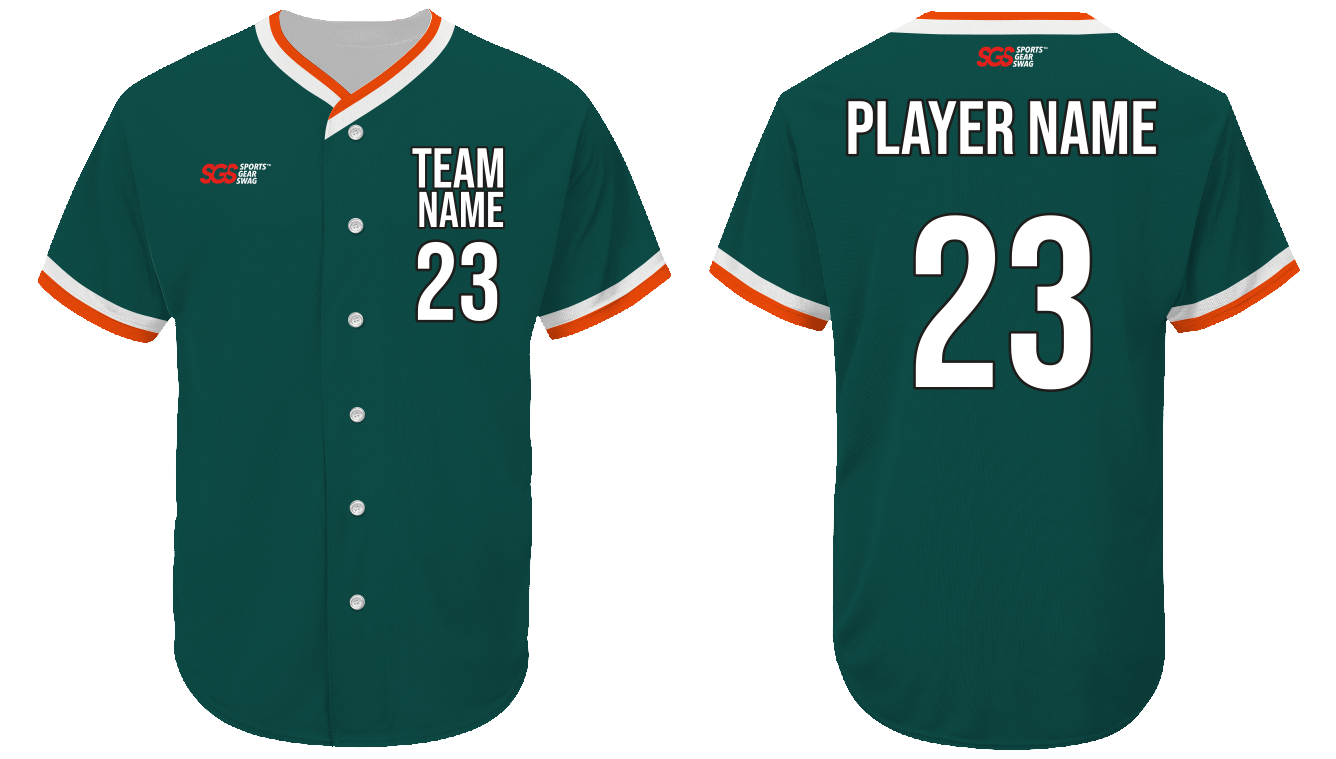 Custom emerald hurricane adult youth unisex full buttons baseball jersey - Jersey