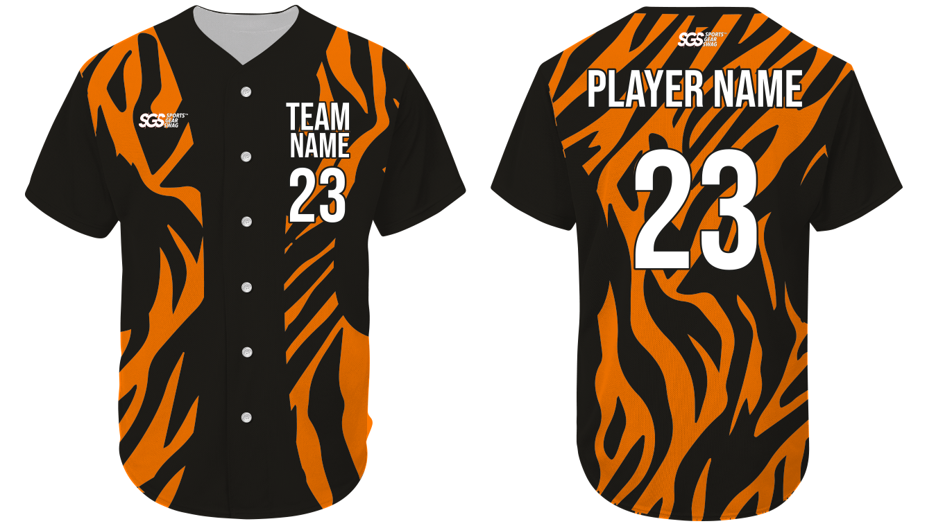 Custom tiger animal adult youth unisex baseball jersey - Jersey