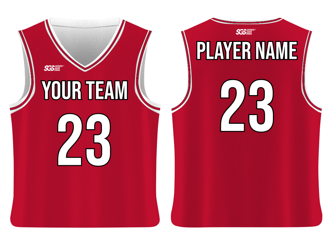 Custom classic red bull adult youth unisex basketball jersey - reversible uniform - Jersey