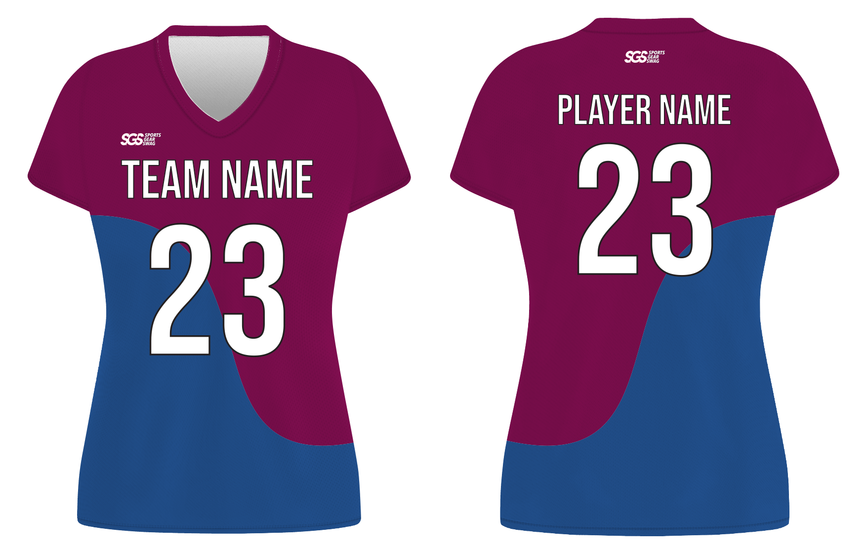 Custom waves blue solids adult youth volleyball jersey - Jersey