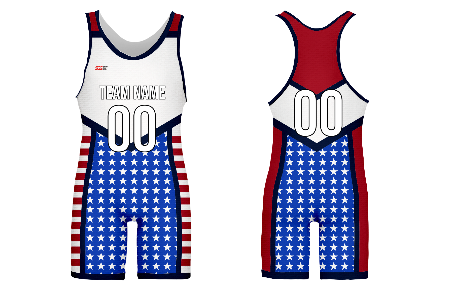 Custom adult youth unisex wrestling flag pride - Wrestling-singlets