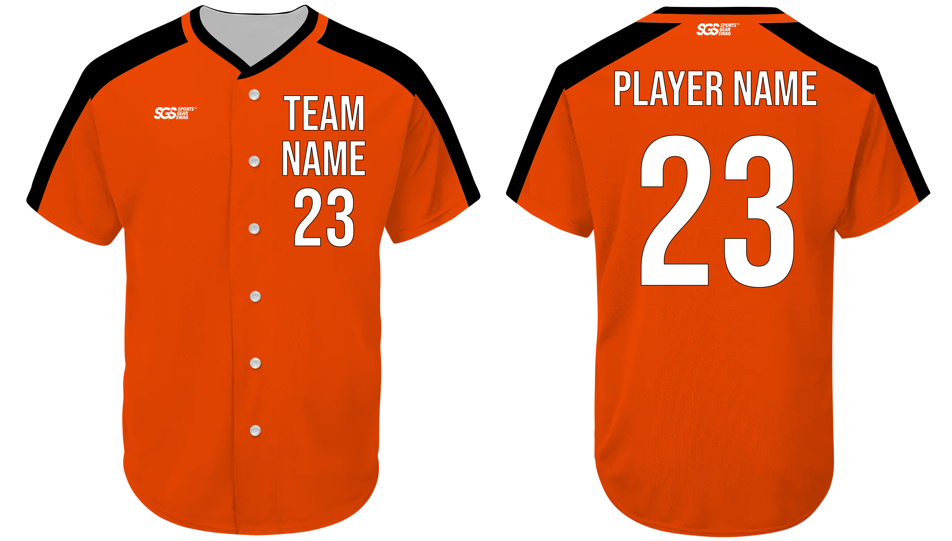 Custom reddish-orange adult youth unisex full buttons baseball jersey - Jersey