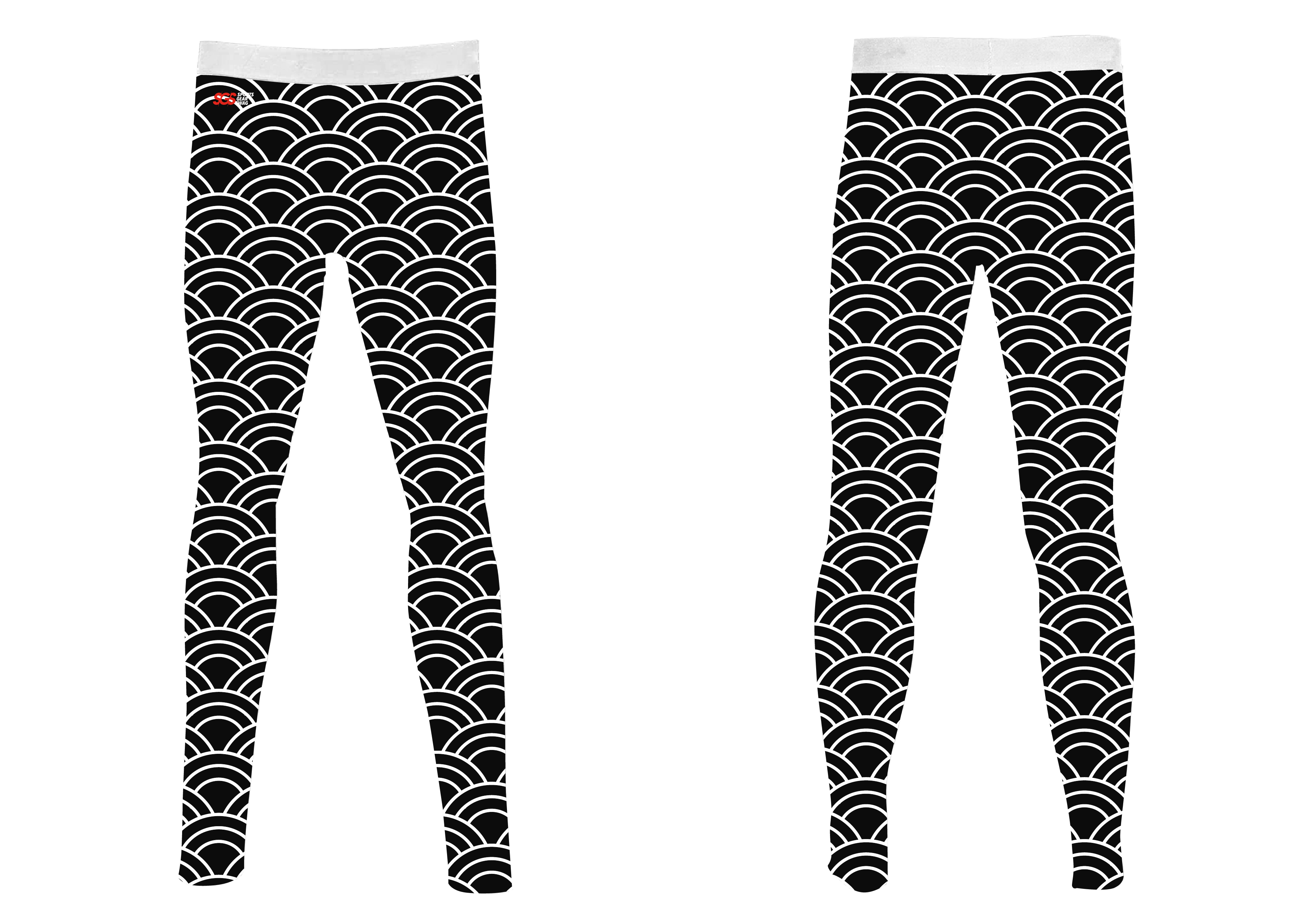 Custom cycling tights adult youth unisex abstract waves - Cycling-tights