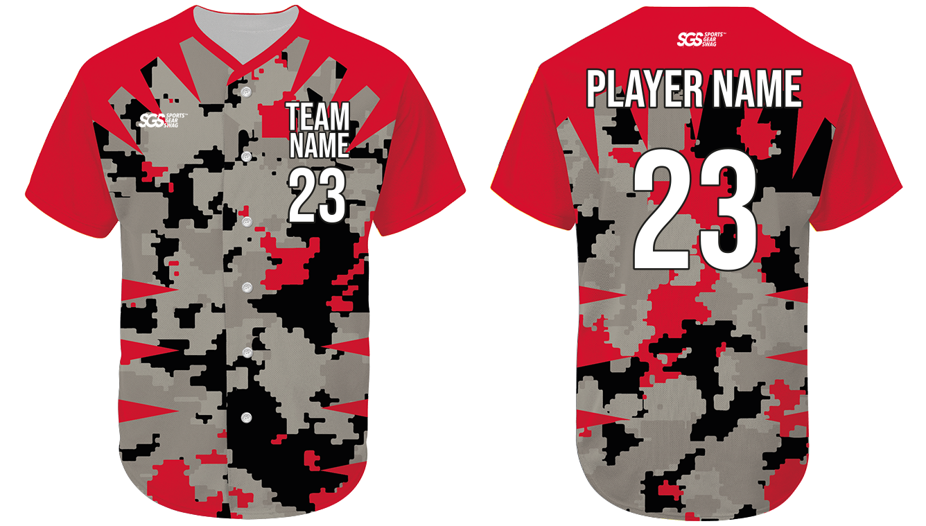 Custom sharp point camo adult youth unisex baseball jersey - Jersey