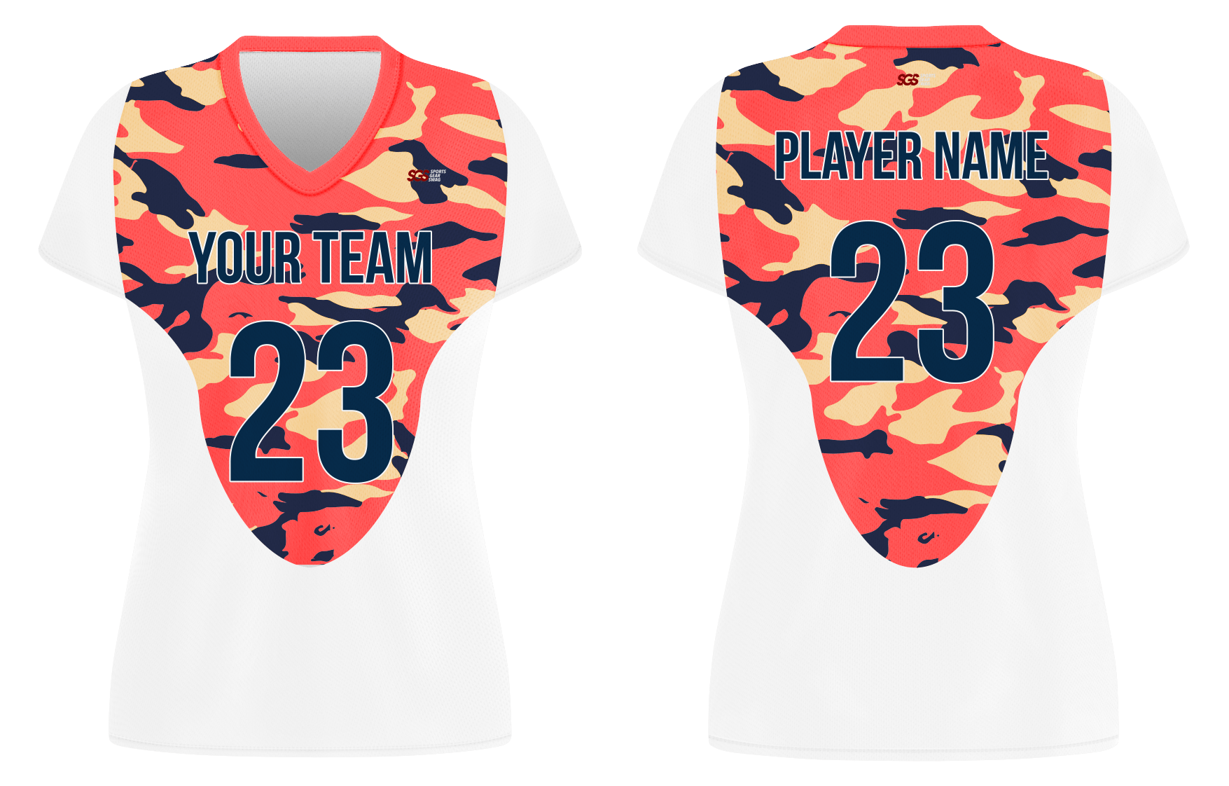 Custom red camo adult youth volleyball jersey - Jersey
