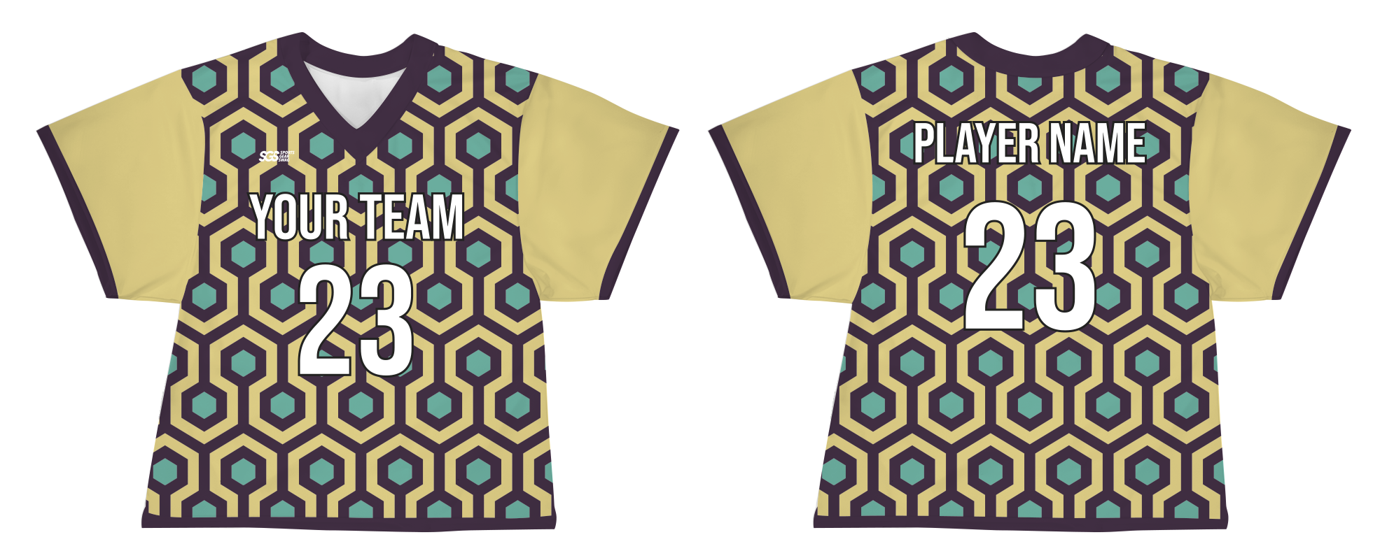 Custom incomplete hexagon shapes adult youth unisex lacrosse jerseys - reversible uniform - Jersey