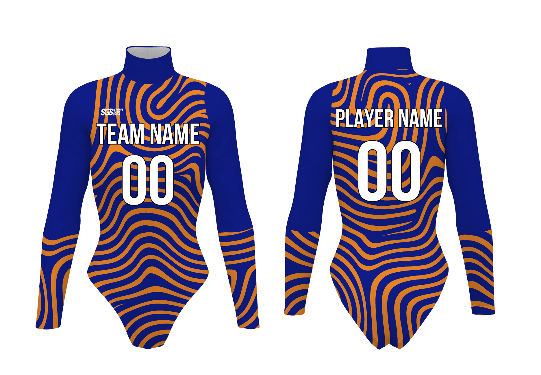 Custom cheerleading bodysuit adult youth sunset swell - Cheerleading-bodysuits