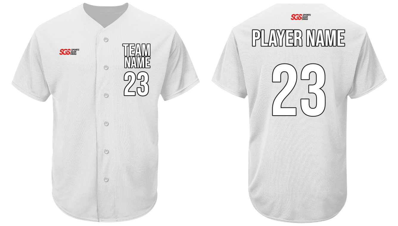 Custom plain white adult youth unisex full buttons softball jersey - Jersey