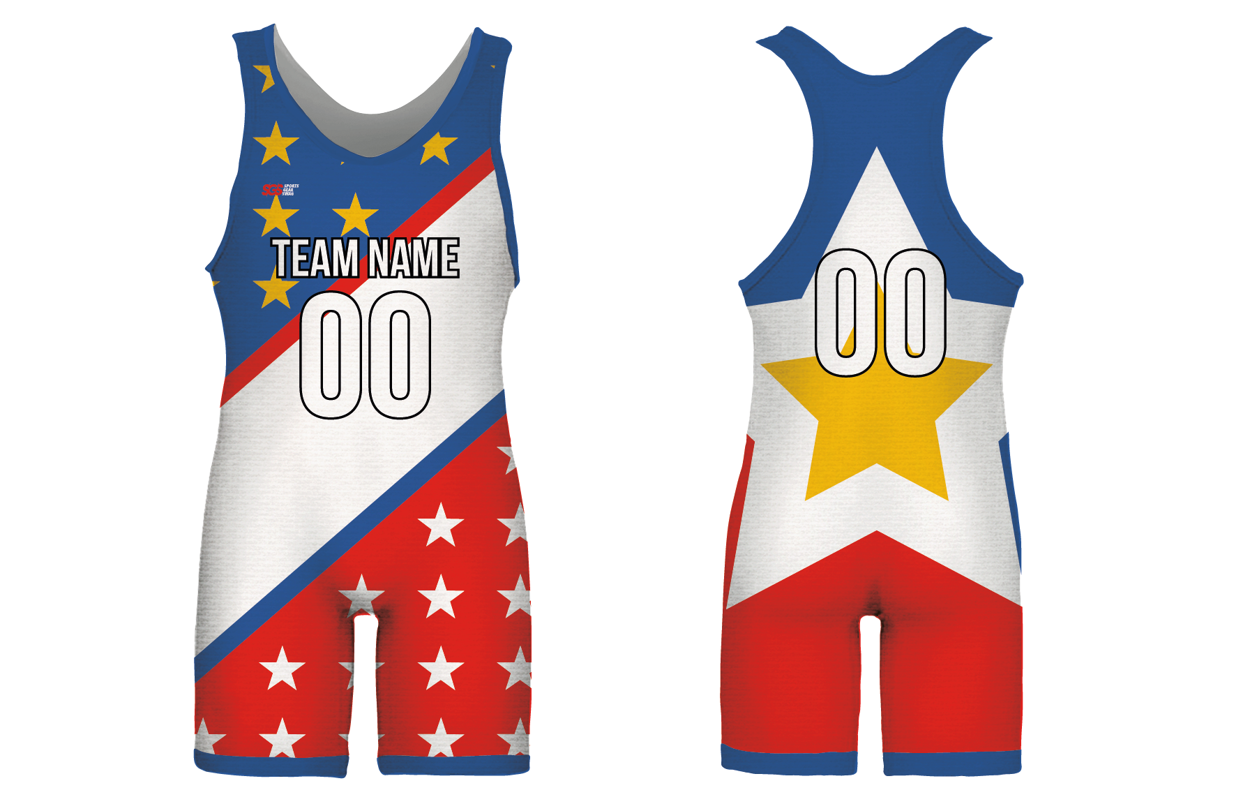 Custom wrestling singlets adult youth unisex american pride - Wrestling-singlets