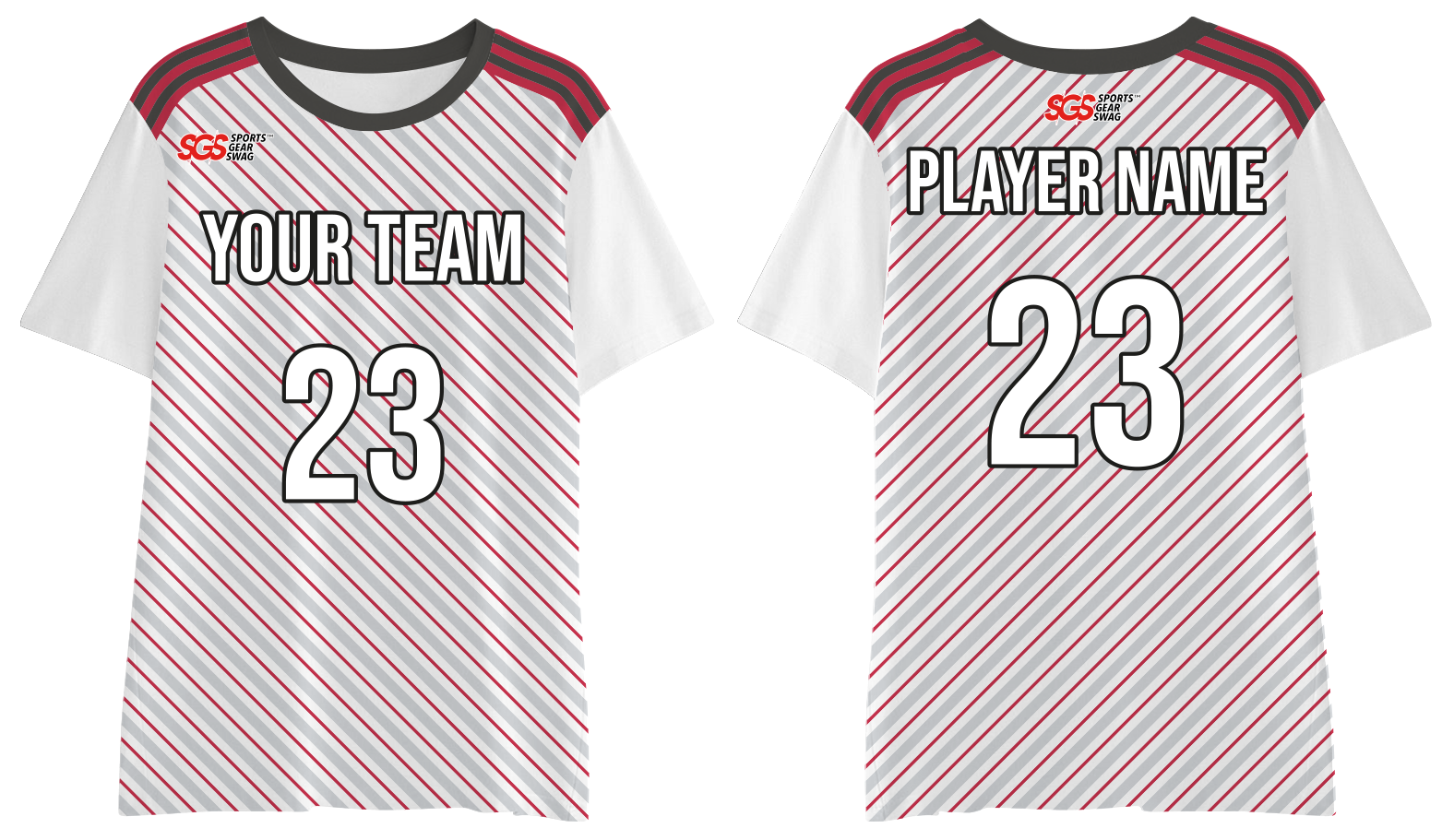 Custom cricket shirt adult youth unisex red ripple stripes - Jersey