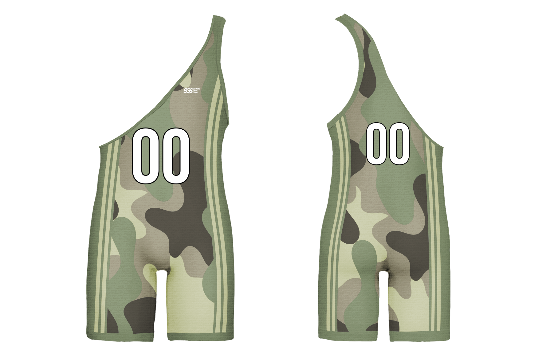 Custom adult youth unisex single strap powerlifting suits urban camo - Powerlifting-singlets
