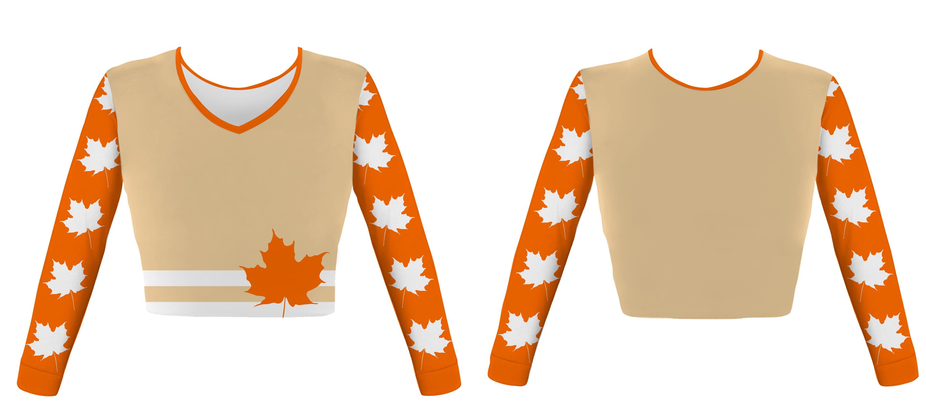 Custom leaves and flower nature adult youth unisex cheerleading long sleeve jersey - Jersey