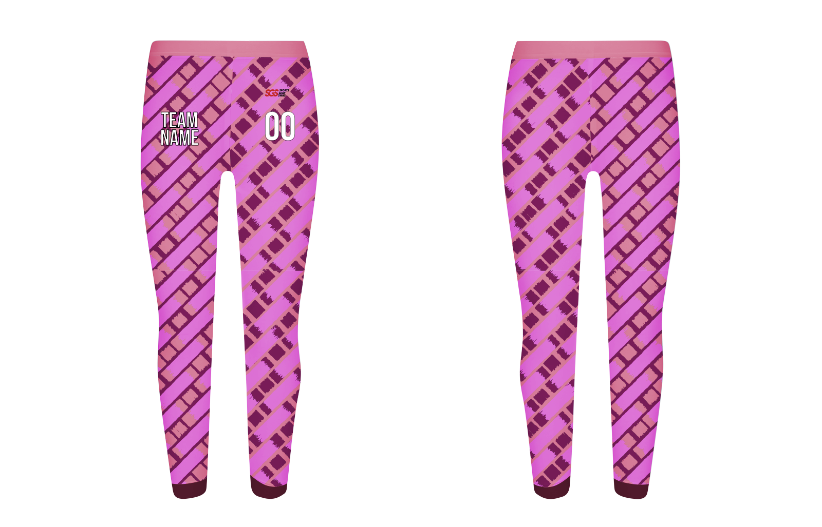 Custom pink row obstacle adult youth leggings - Legging