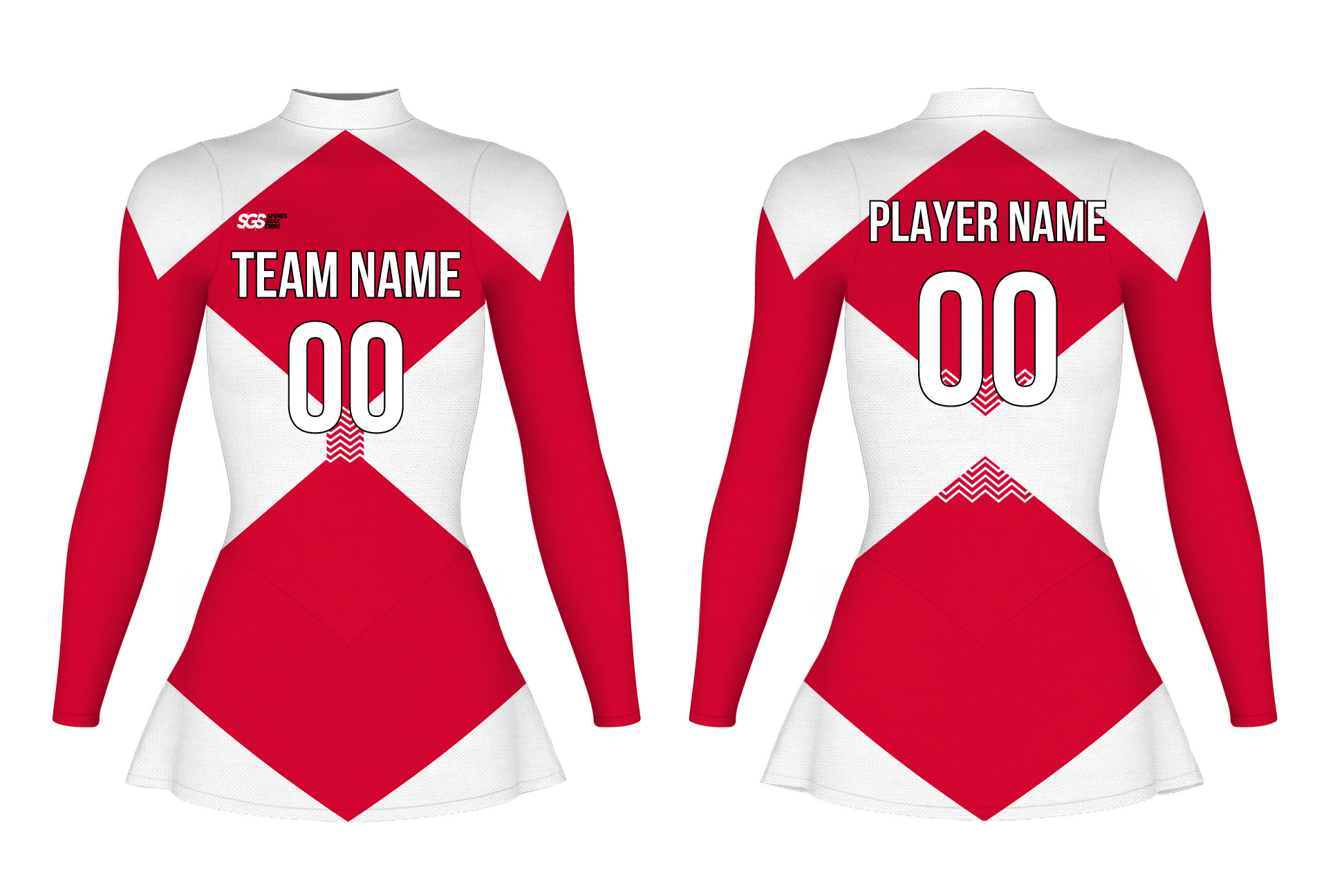 Custom figure skating long sleeve one piece uniform ruby glide adult youth plain skirt - Figure-skating-one-piece-uniforms