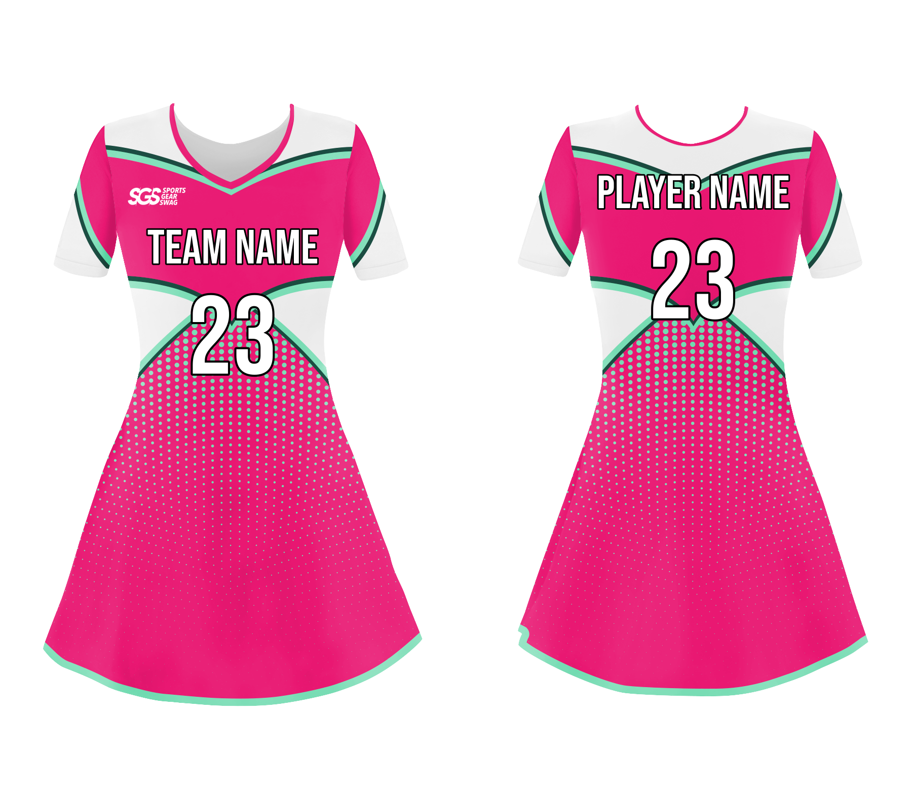 Custom casual pink adult youth unisex cheerleading dresses short sleeve jersey - Cheerleading-dress