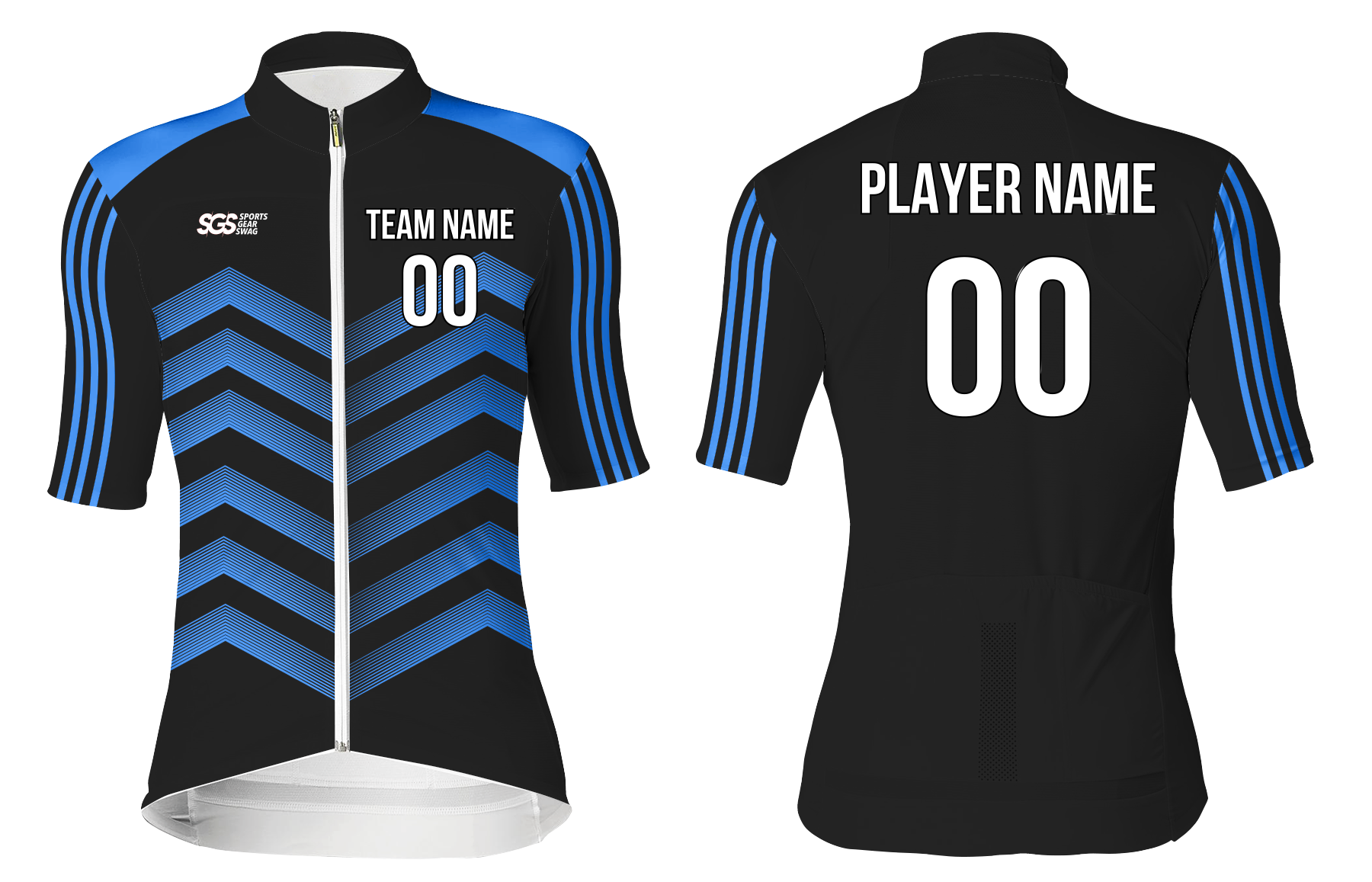Custom cycling short sleeve adult youth unisex cerulean pulse - Jersey