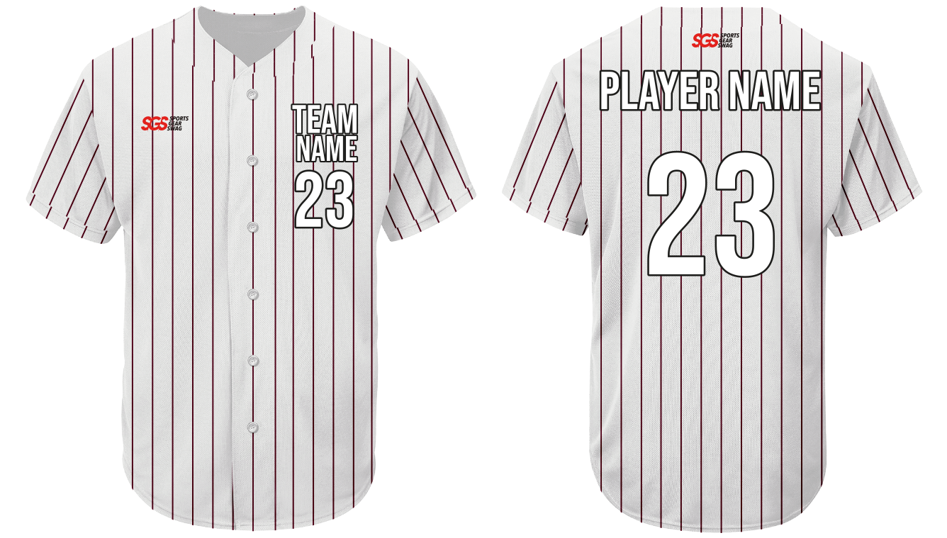 Custom vertical stripe adult youth unisex full buttons baseball jersey - Jersey