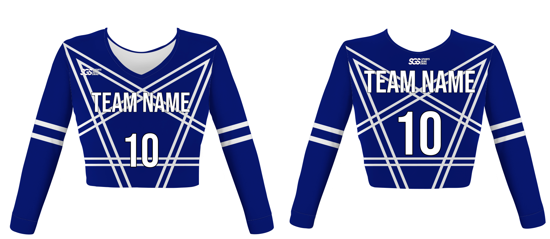 Custom star lines youth adult unisex cheerleading long sleeve crop top jersey - Jersey