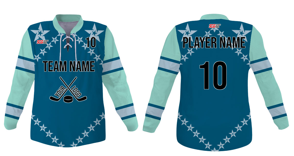 Custom aligned stars youth unisex hockey jersey laces - Jersey