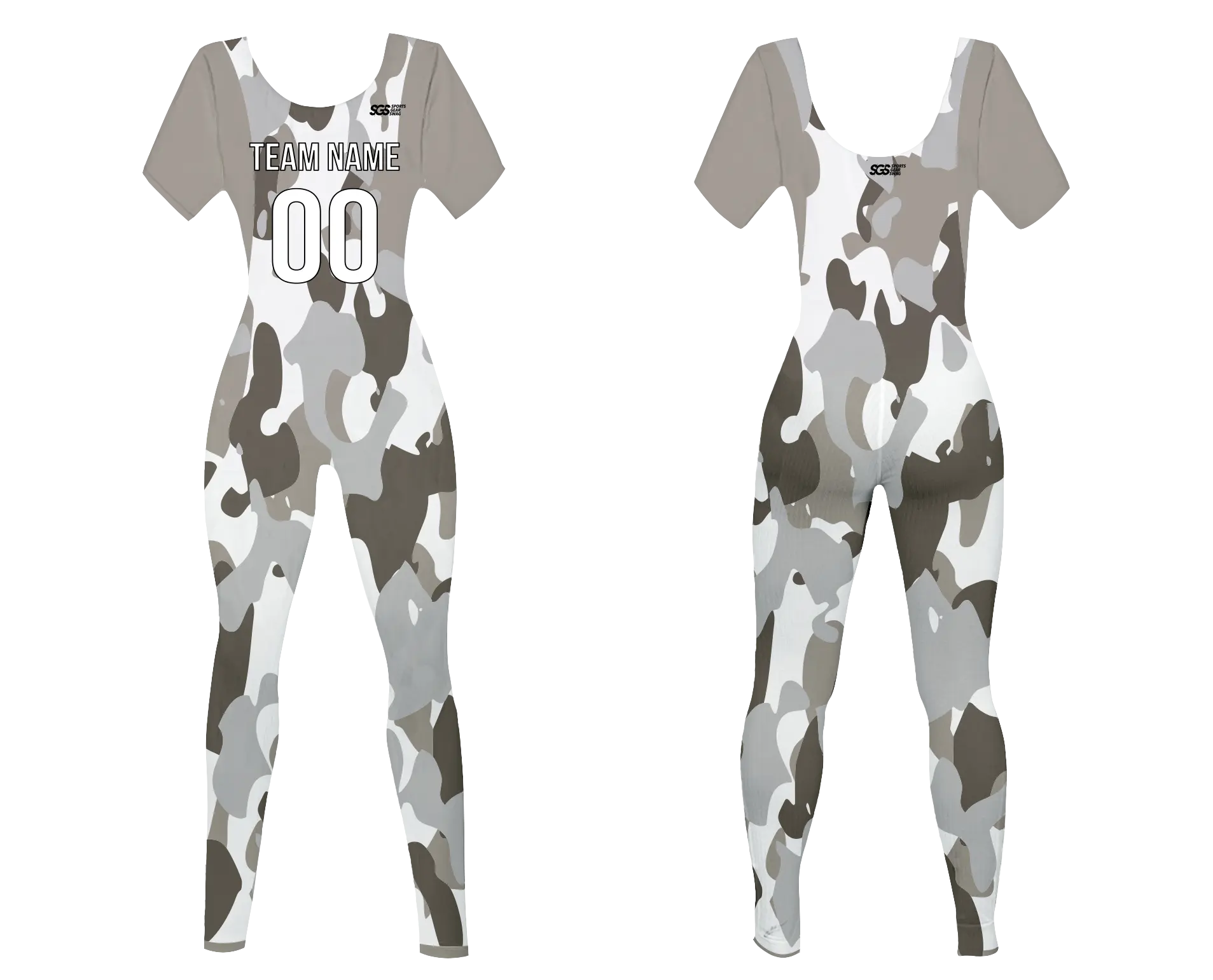 Custom women short sleeve dance bodysuit camouflage edge - Dance-bodysuits