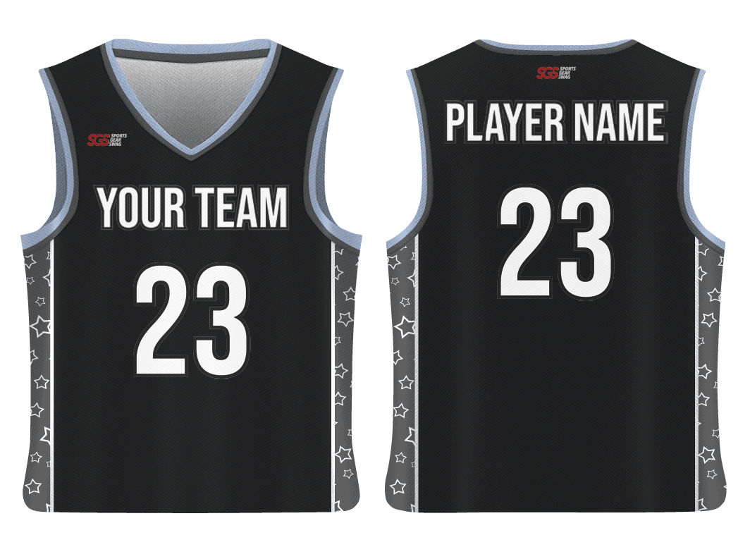 Custom side panel stars adult youth unisex basketball jersey - reversible uniform - Jersey