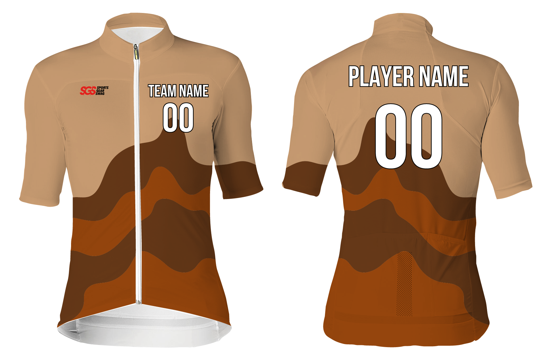 Custom cycling short sleeve adult youth unisex mud wave - Jersey