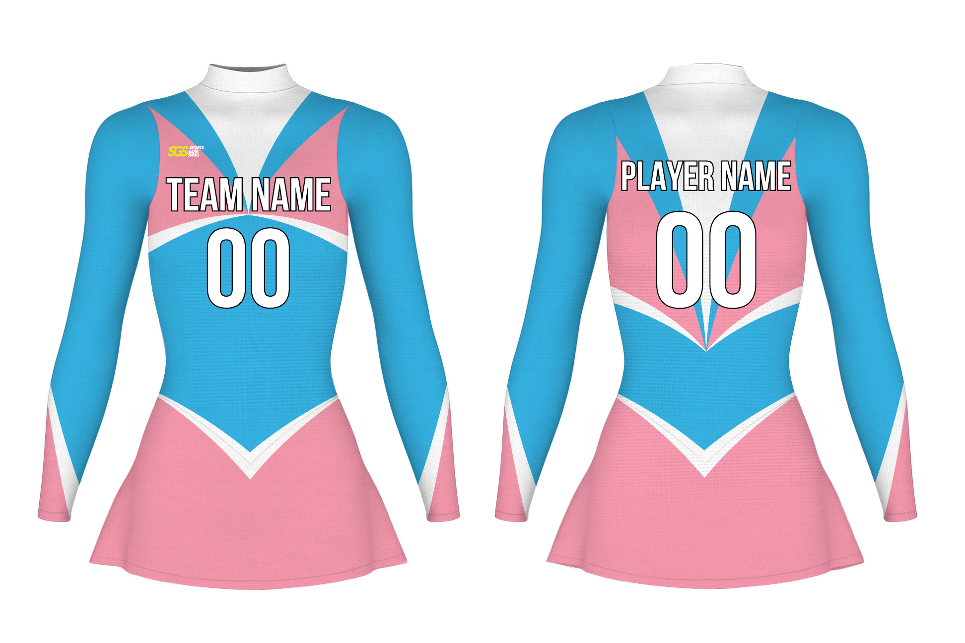 Custom figure skating long sleeve one piece uniform pastel charm adult youth plain skirt - Figure-skating-one-piece-uniforms