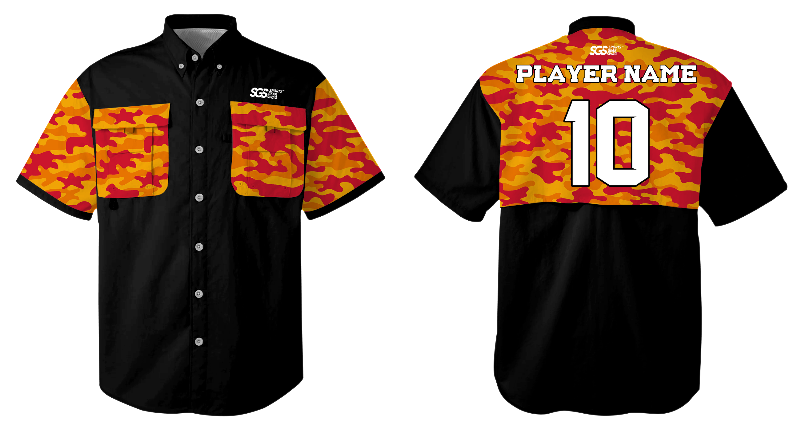 Custom fishing shirt adult youth unisex orange ember - Jersey