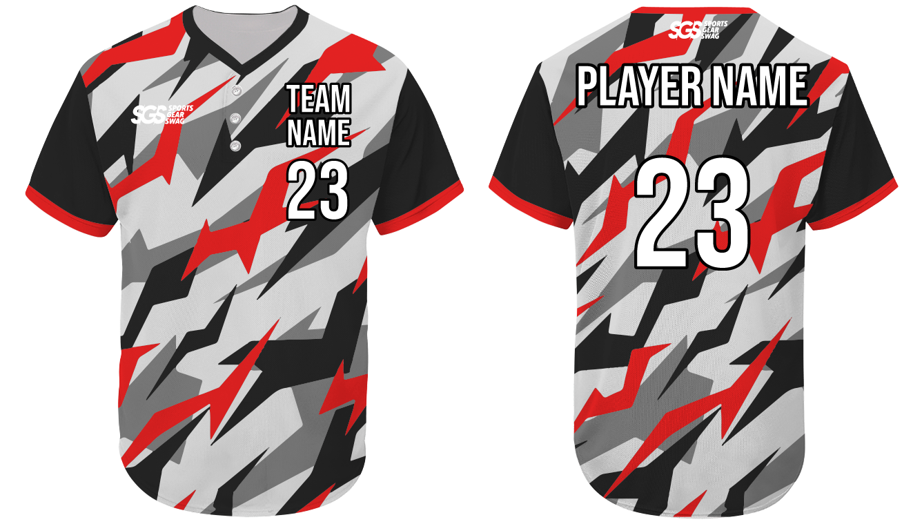 Custom multi design camo three button adult youth unisex baseball jersey - Jersey