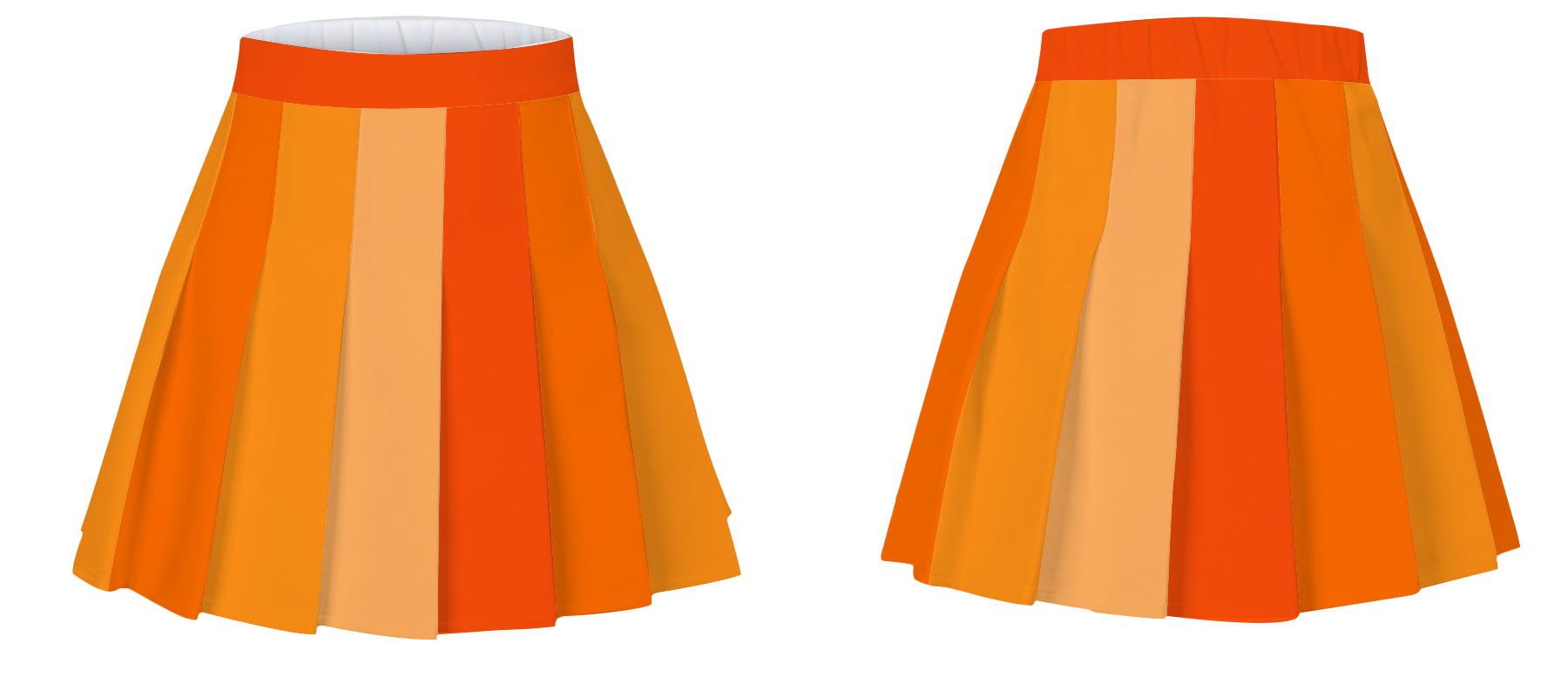 Custom Casual Orange Youth Adult Unisex Cheerleading Skirts - SKIRTS