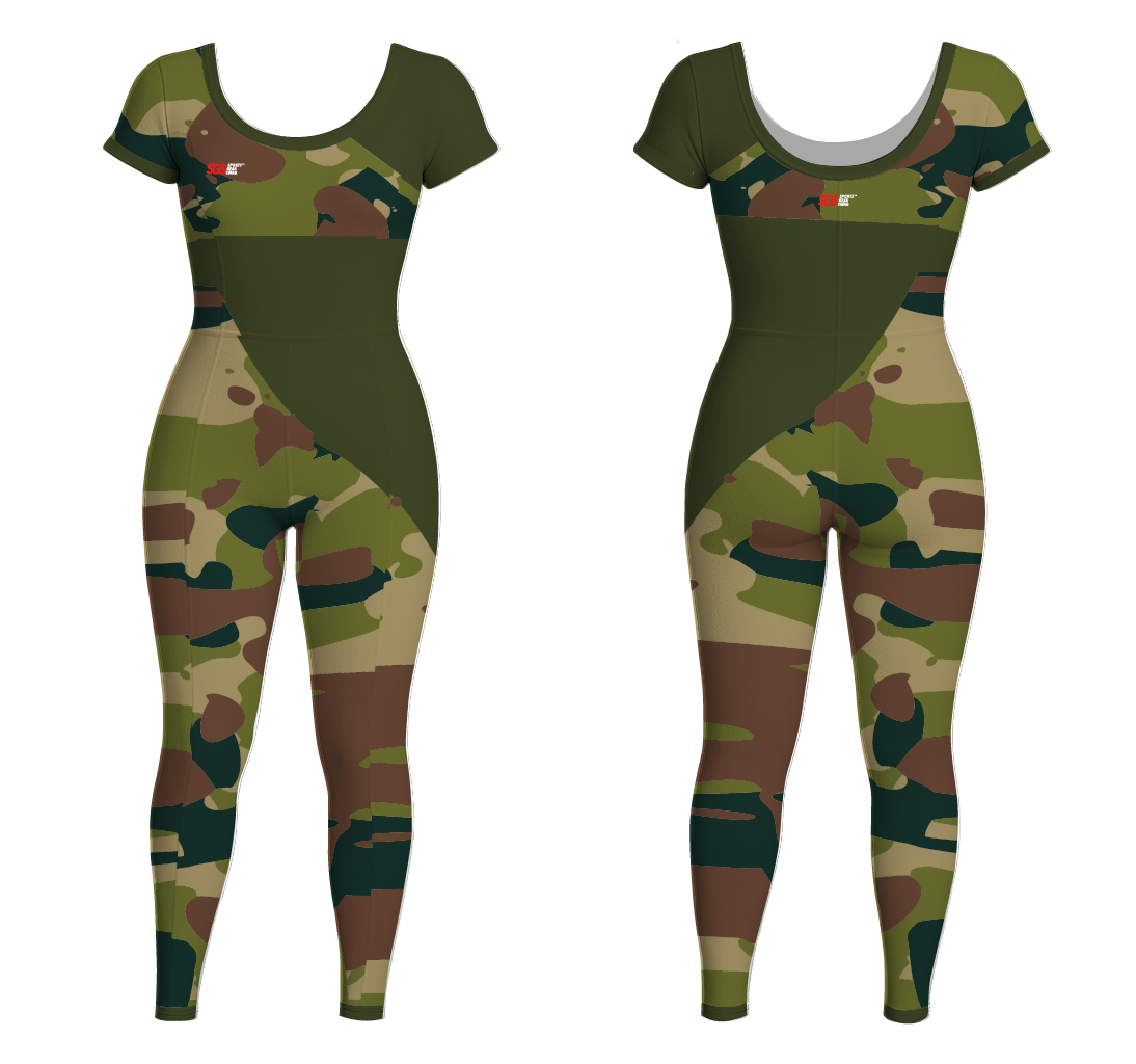 Custom women short sleeve dance bodysuit forest rhythm - Dance-bodysuits